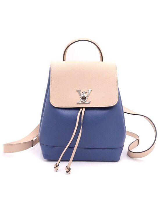 Louis Vuitton Lockme Backpack Blue Pink Leather Silver
